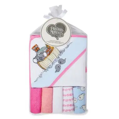 Winnie The Pooh Hooded Towel & Washcloth set - pink