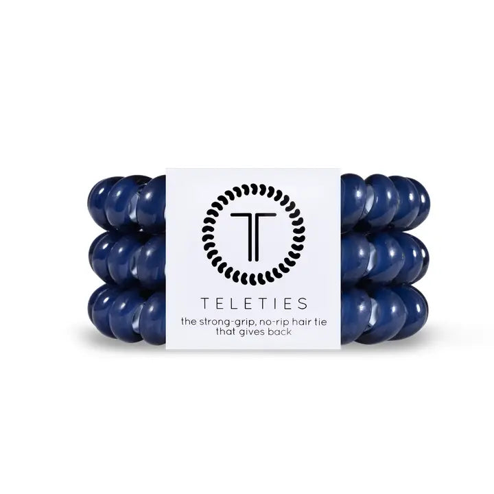 Teleties Spiral Hair Coils | Nantucket Navy Hair Ties