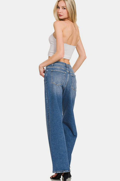 Zenana High Rise Wide Leg Jeans with Pockets