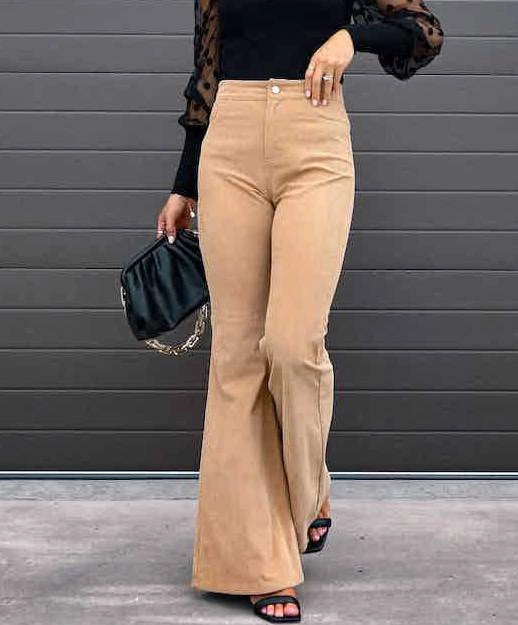 Stretchy Corduroy Flared Pants