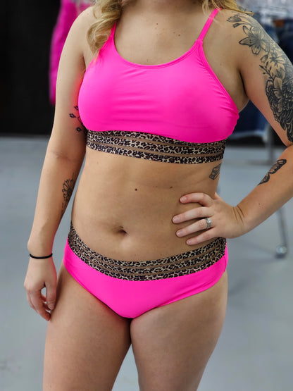 Neon Pink Leopard Bikini