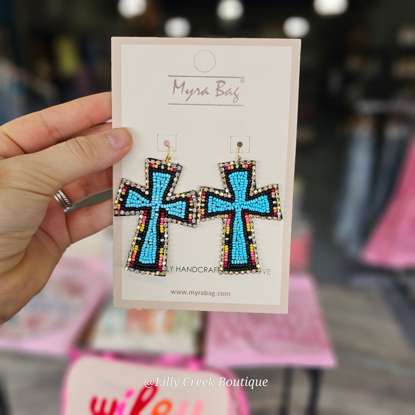 Cross Beaded Earrings