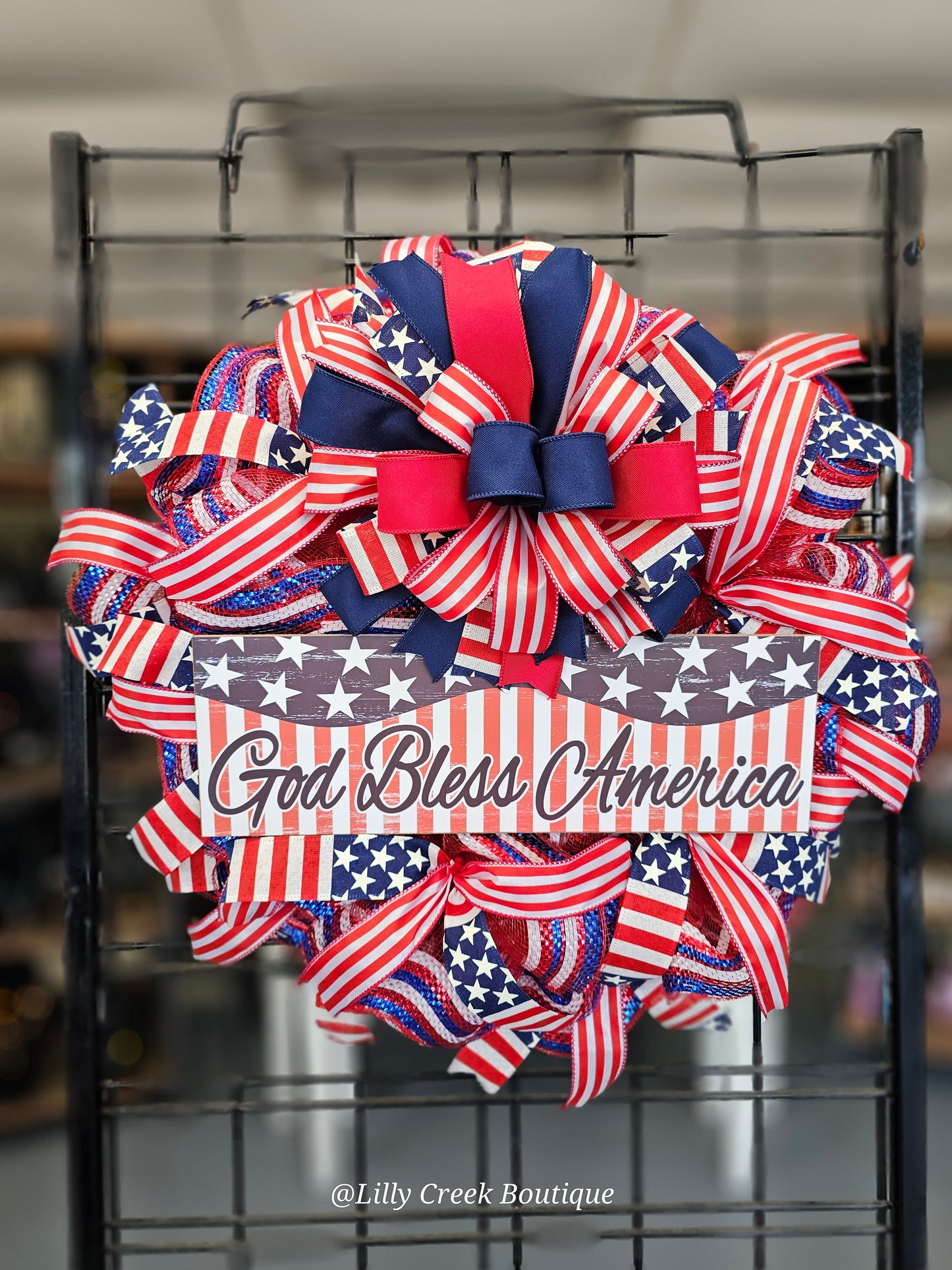 God Bless America Patriotic Wreath