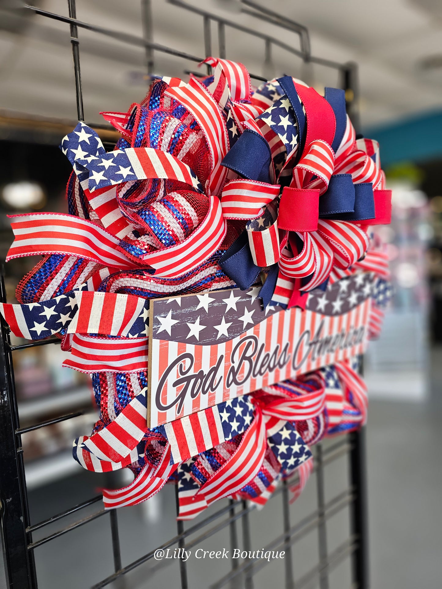 God Bless America Patriotic Wreath