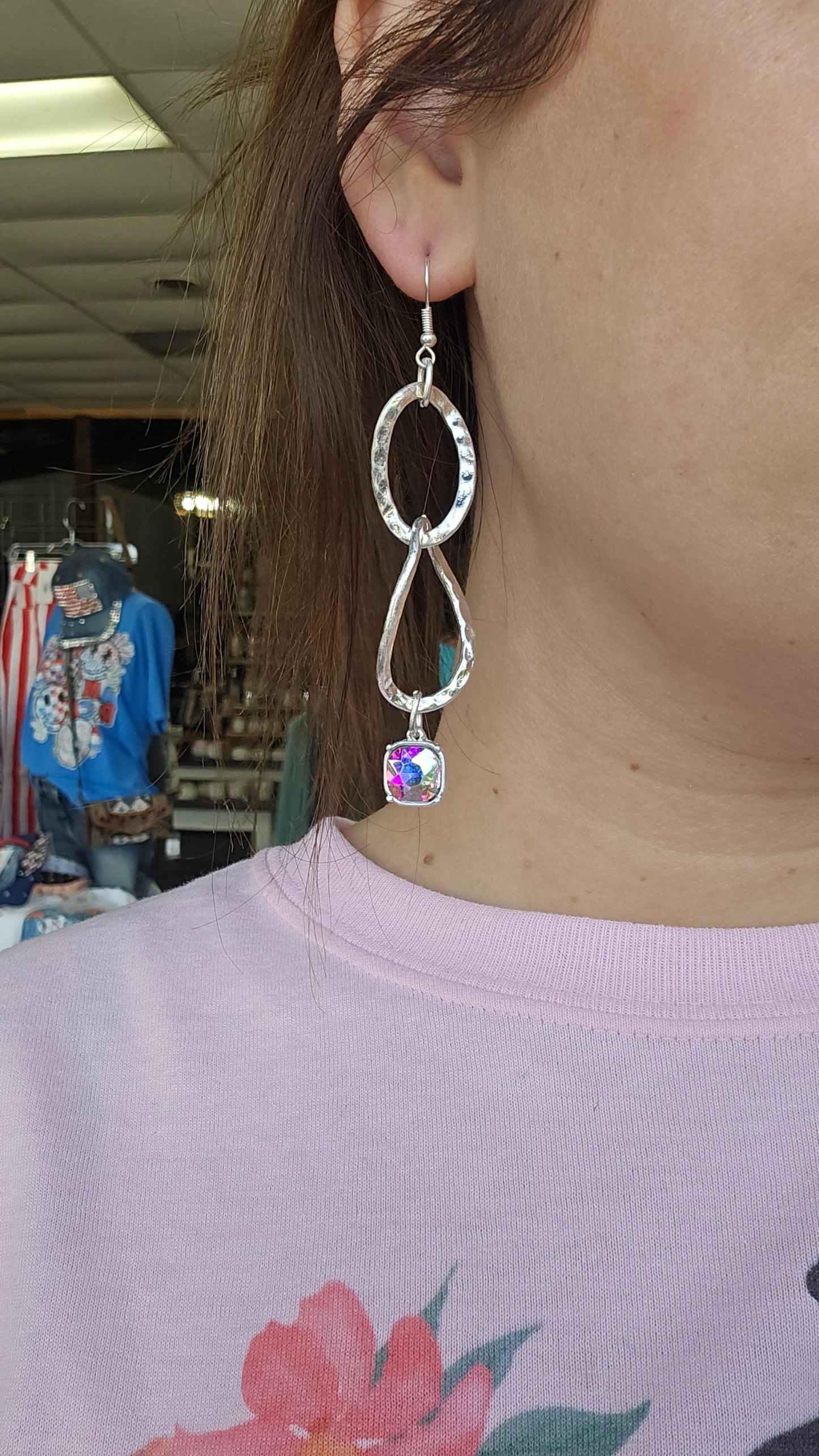 Natalie Rhinestone Crystal Drop Earrings