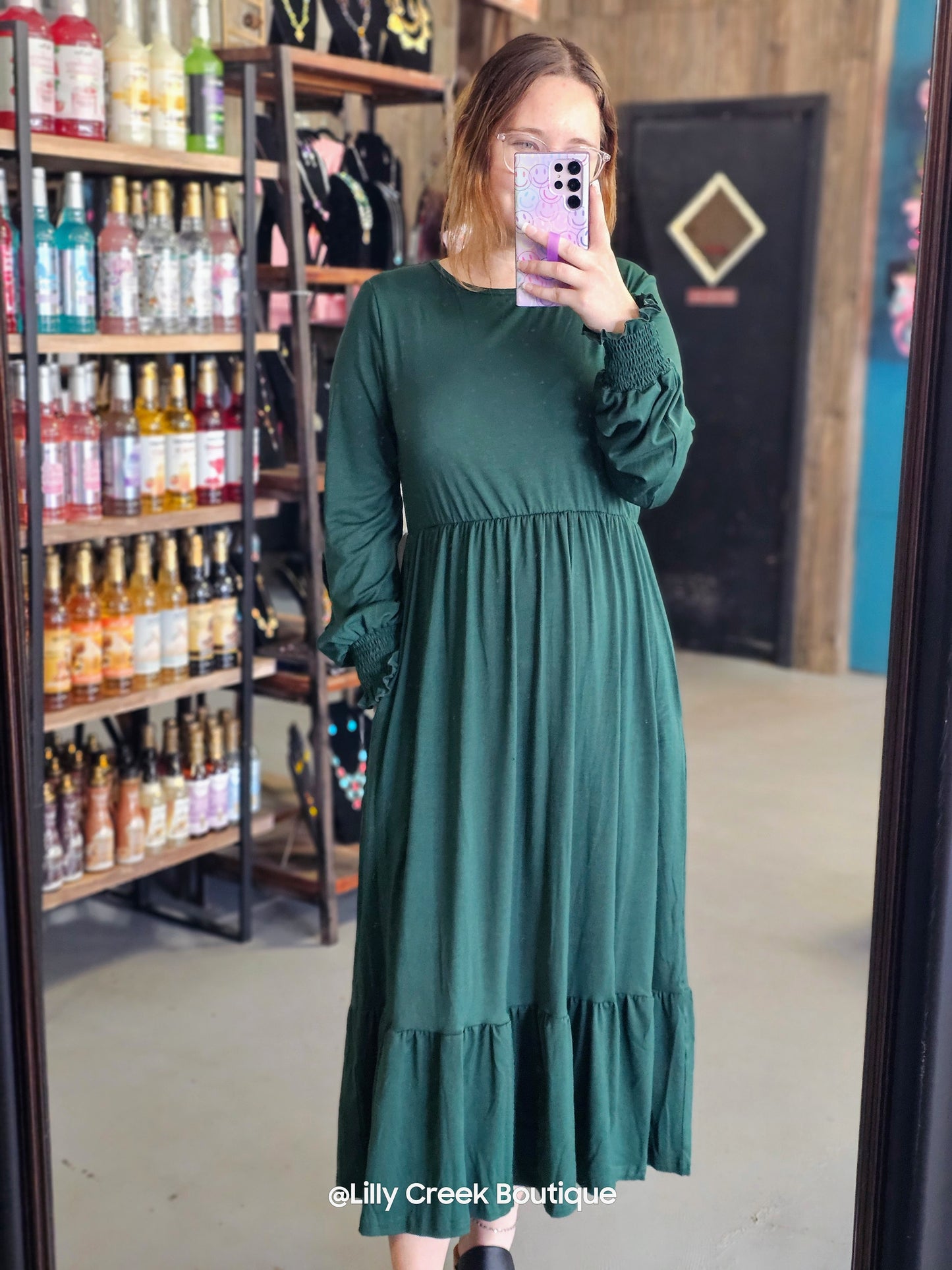 Deep Green Midi Dress