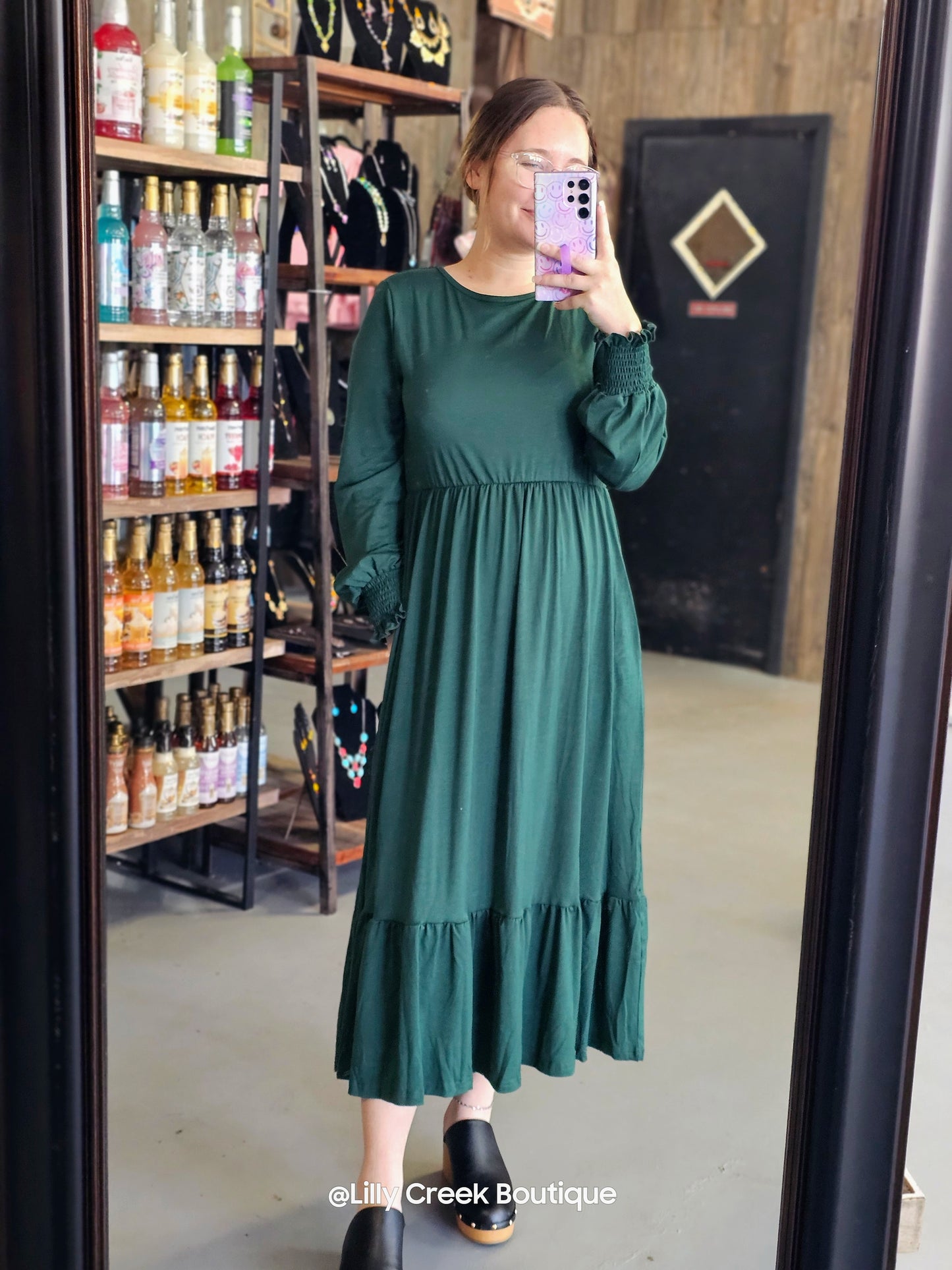 Deep Green Midi Dress