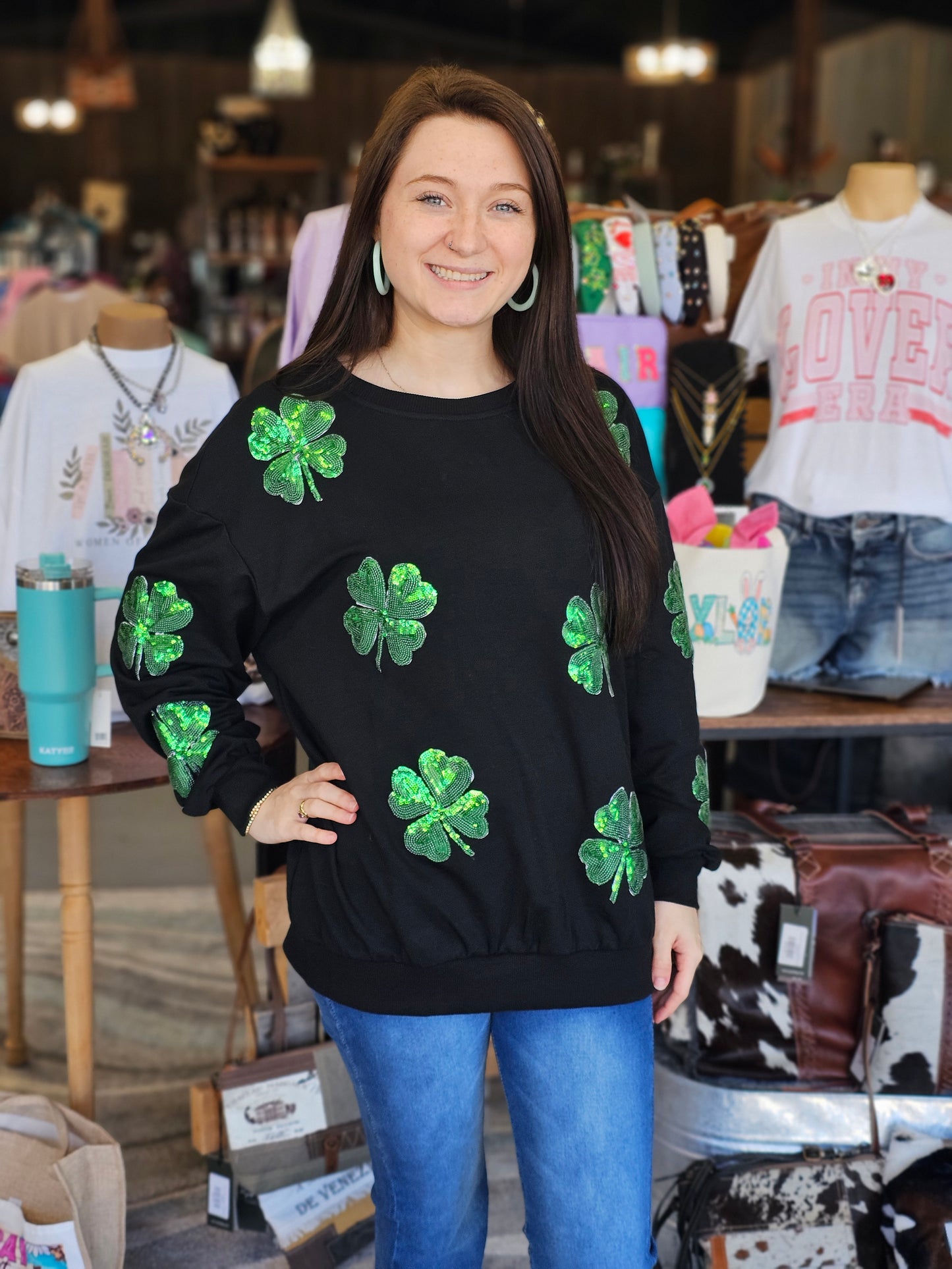 Sequin Clover Sweatshirt