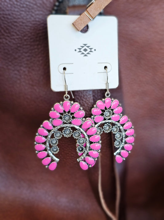 Pink Squash Blossom Earrings