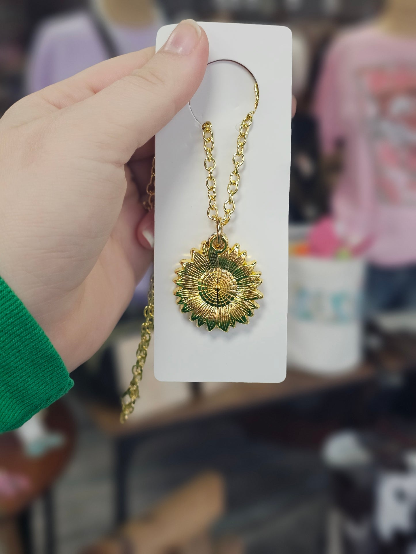 Sunflower Photo Locket Necklace