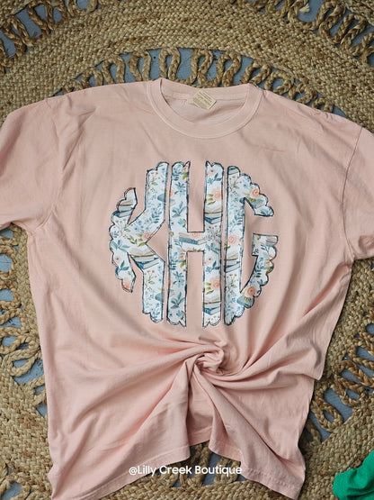 Floral Book Monogram Tee