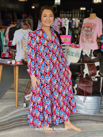 Balcony Brunch Midi Dress In Purple