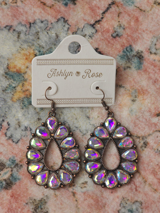 Teardrop Aurora Crystal Earrings