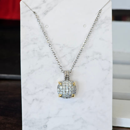 Vintage Cluster Zirconia Necklace