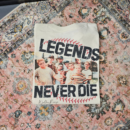 Legends Never Die Baseball Tee