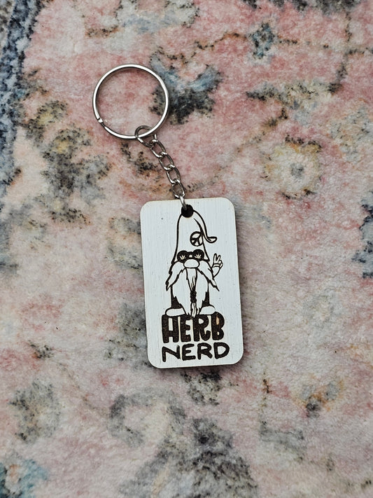 Herb Nerd Gnome Keychain