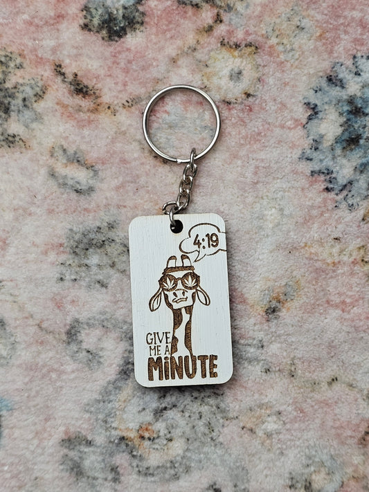 Give Me A Minute Herb Giraffe Keychain