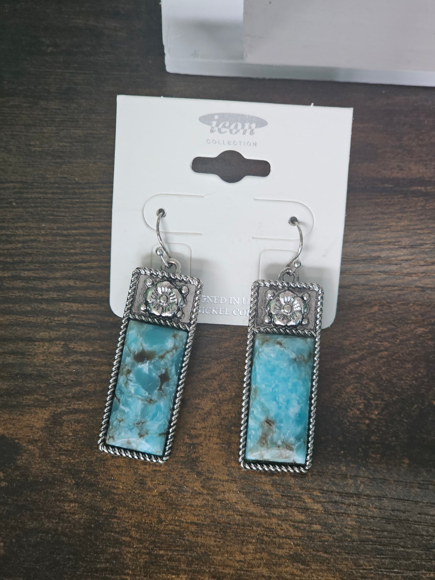 Flower Western Dangle Earrings | Turquoise