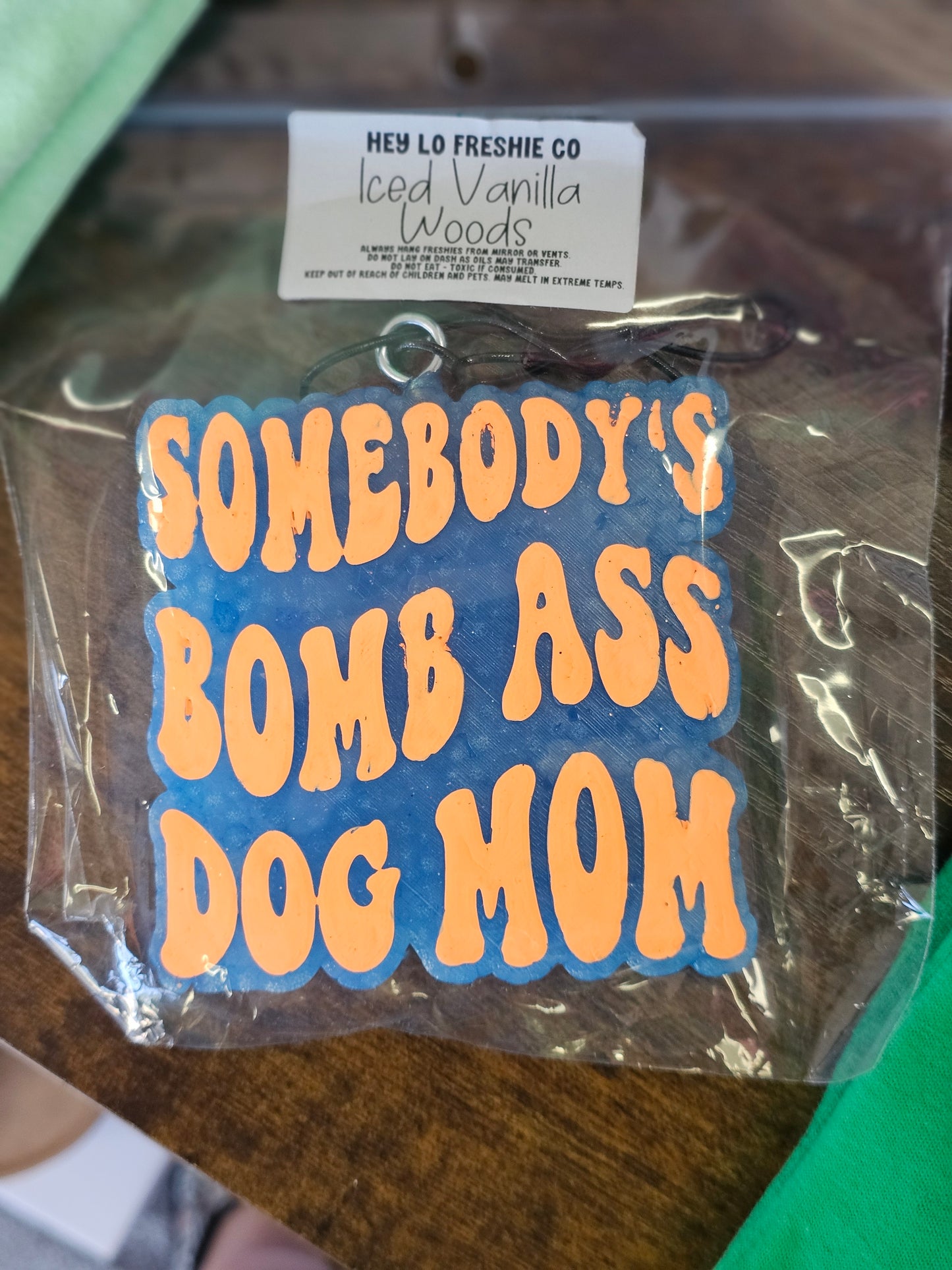 SOMEBODY'S BOMB ASS DOG MOM BEADED AIR FRESHIE