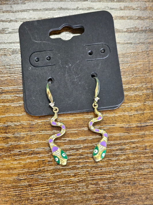 COLORED SNAKE EARRINGS