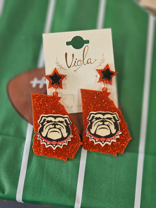 Game Day Bulldog Beaded Earrings (Copy)