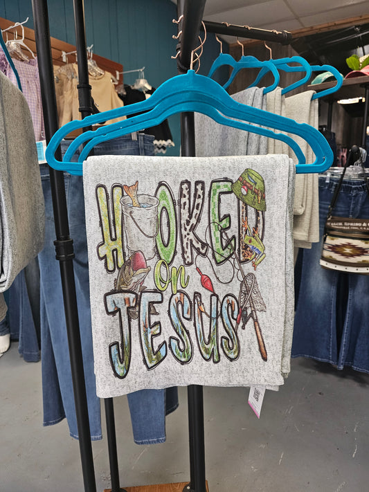 Hooked on Jesus Fleece Blanket