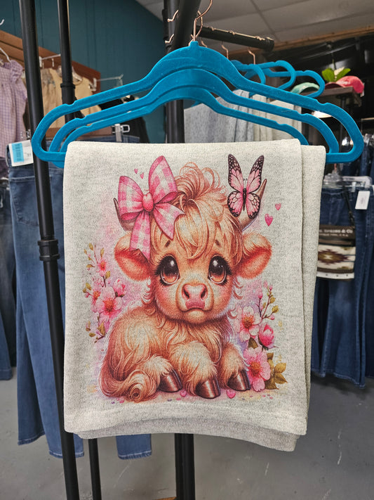 Cute Baby Cow Fleece Blanket