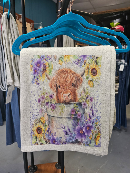 Highland Cow Fleece Blanket