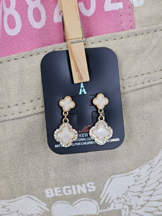 Double Clover Dangle Earrings