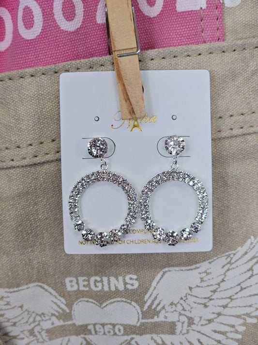 Open Circle Rhinestone Dangles