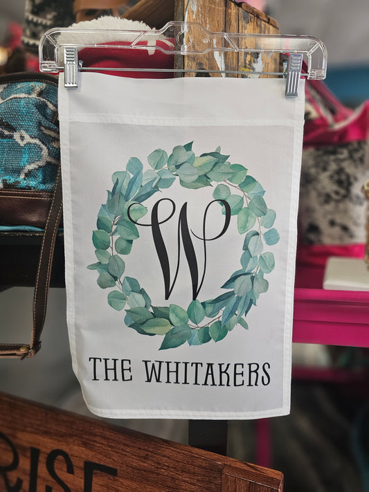 The Whitakers Monogram Garden Flag