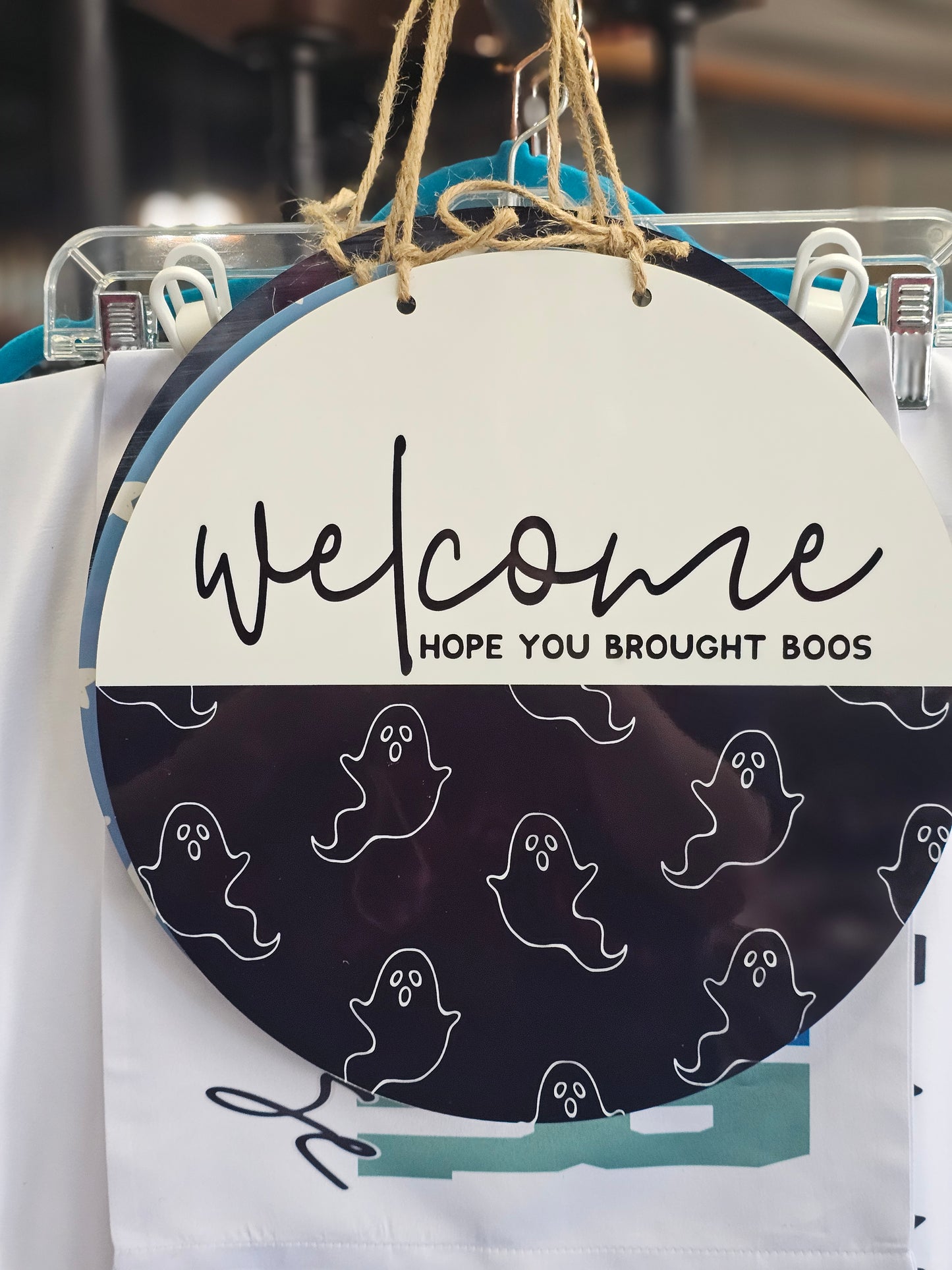 WELCOME Hope You Brought Boos Ghost Door Hanger