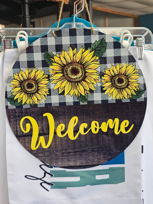 Sunflower WELCOME Door Hanger