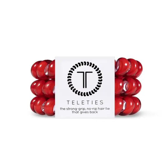 Teleties Spiral Hair Coils | Scarlet Red Hair Ties