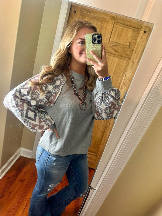 Grey Aztec Sweatshirt