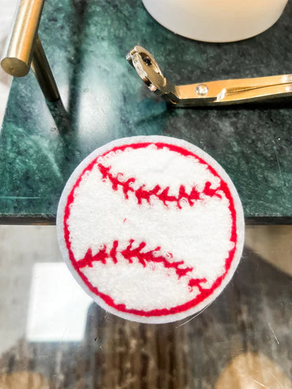 Baseball Chenille Glitter Hat Patch