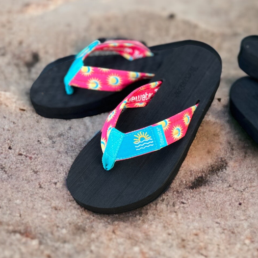 Sunshine Motif Comfort Flip Flops