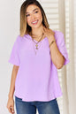 Zenana Texture Short Sleeve T-Shirt | Lavender