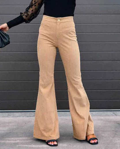 Stretchy Corduroy Flared Pants