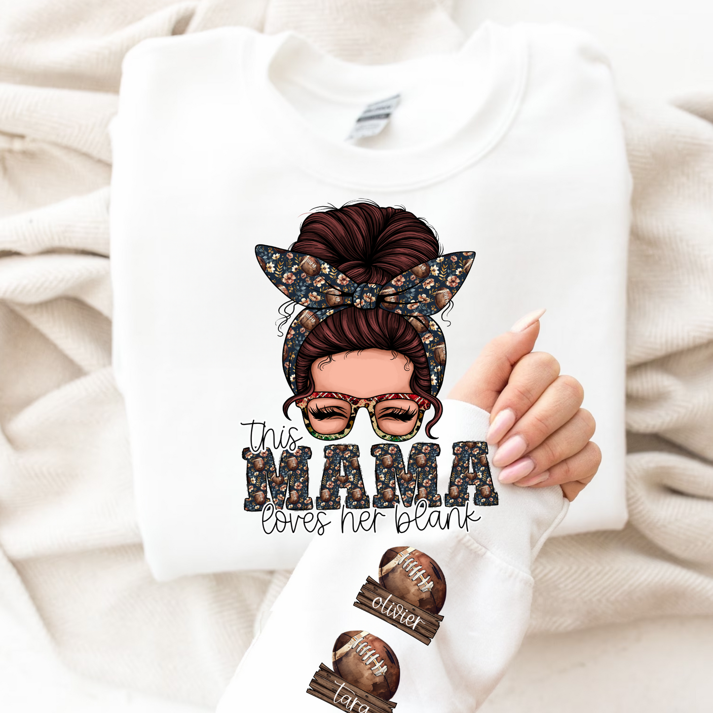 Floral Football Mama Tee