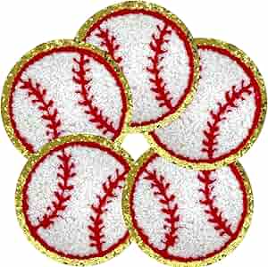 Baseball Chenille Glitter Hat Patch