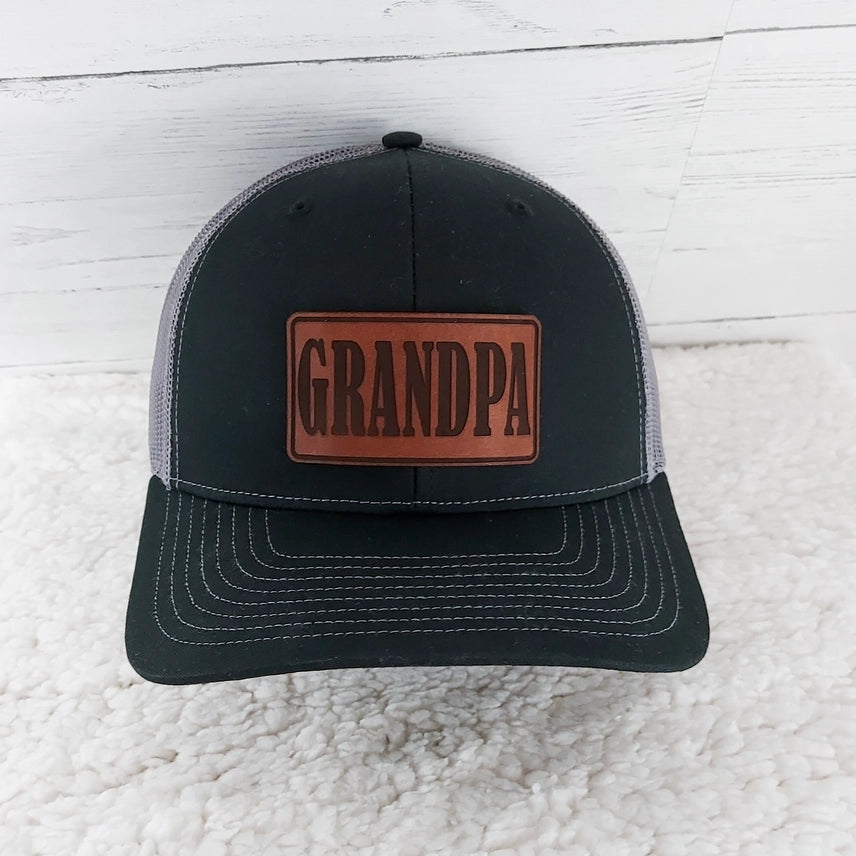 GRANDPA Faux Leather Hat Patch