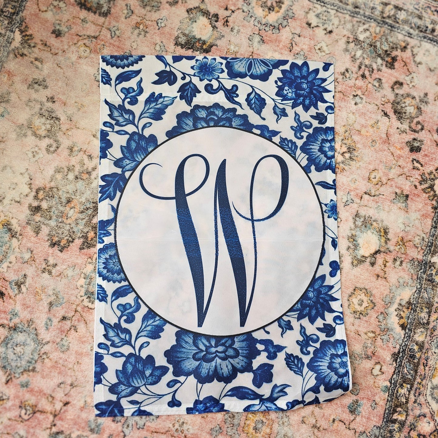 CHINOISERIE MONOGRAM GARDEN FLAG