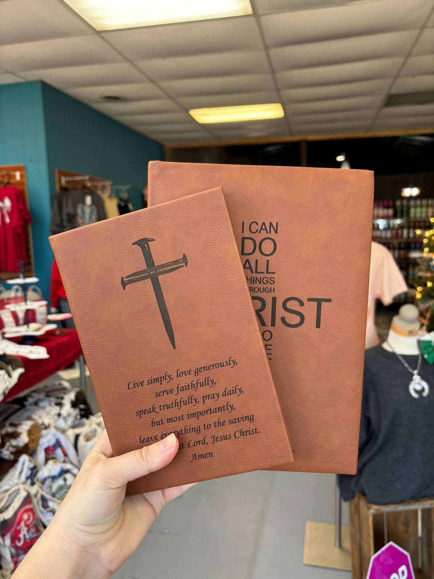 Philippians 4:13 Leather Praying Journal