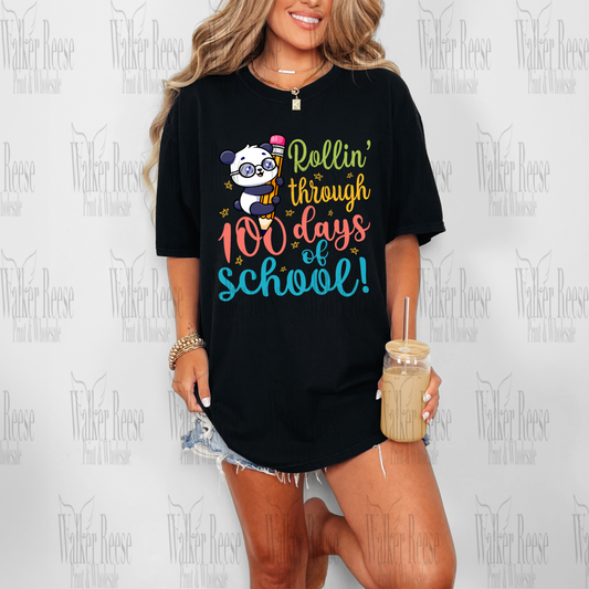 Rollin’ through 100 Days of School Panda Tee