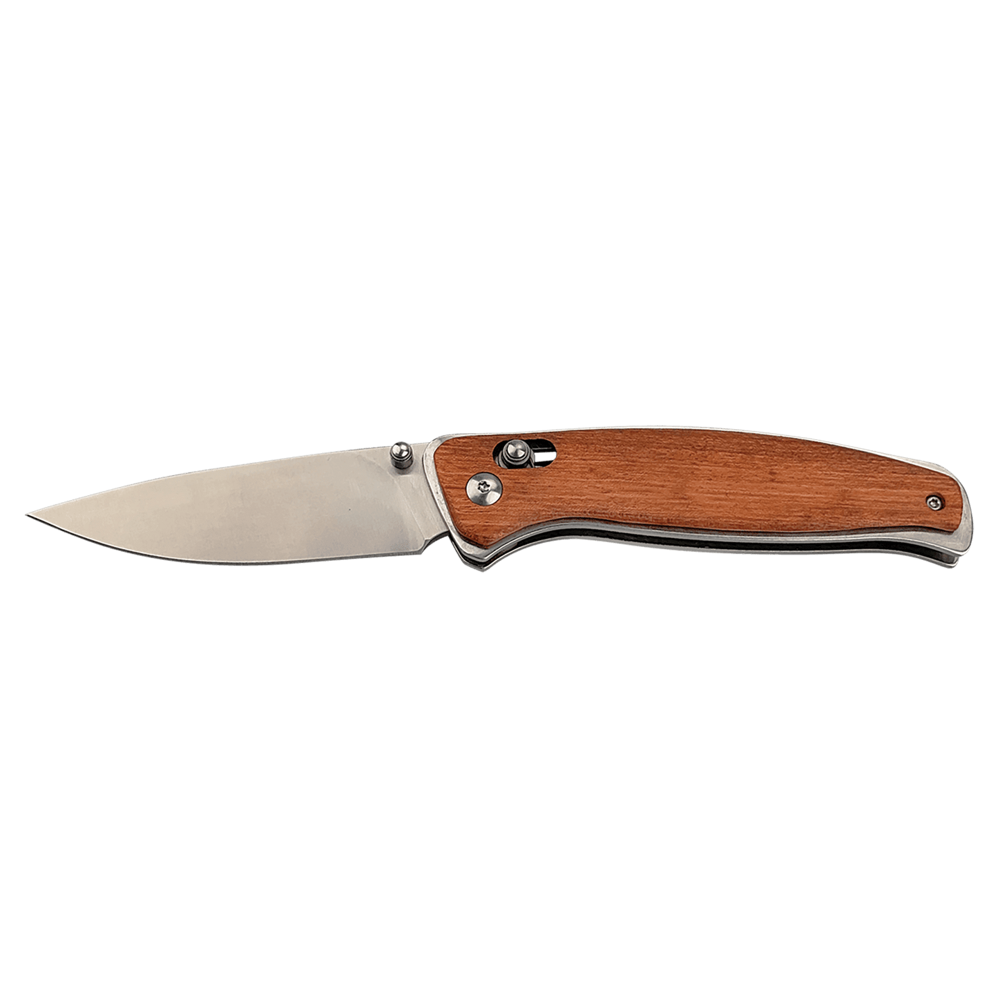 Bison River 4 1/2" Wood Button Lock Folding Knife