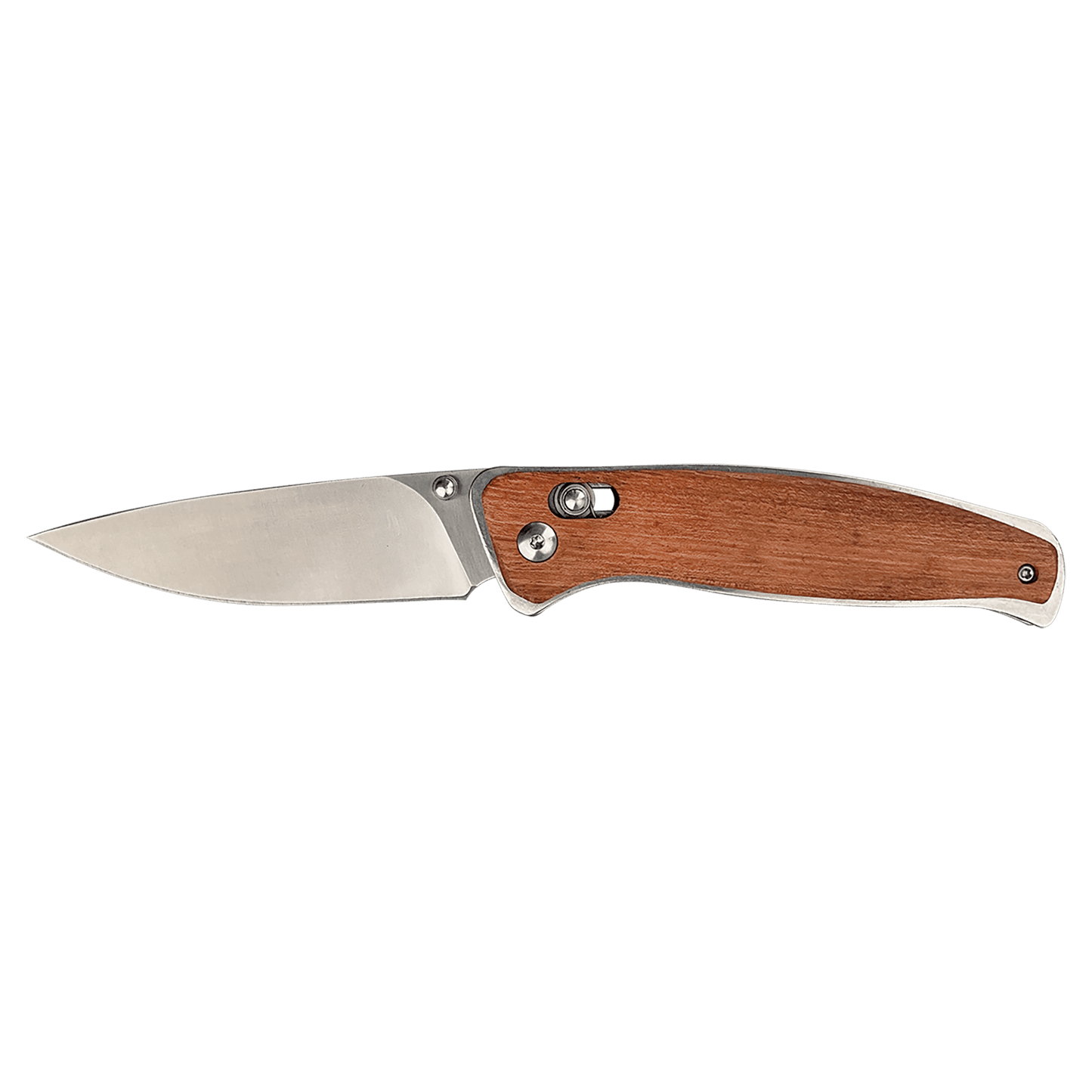 Bison River 4 1/2" Wood Button Lock Folding Knife