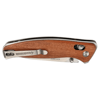 Bison River 4 1/2" Wood Button Lock Folding Knife