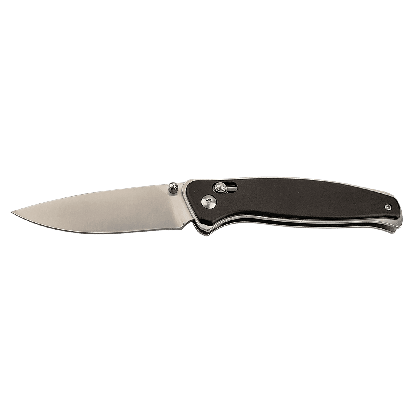 Bison River 4 1/2" Black Button Lock Folding Knife with Clip