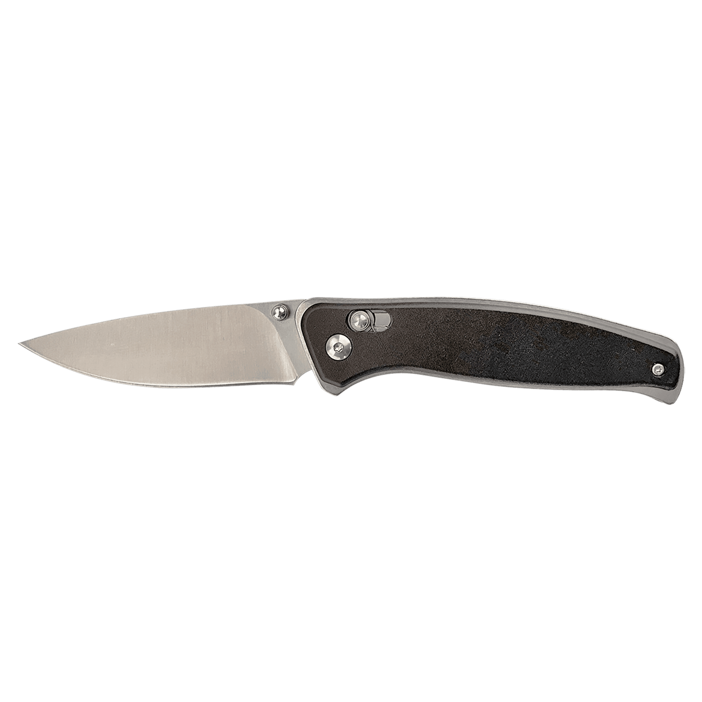 Bison River 4 1/2" Black Button Lock Folding Knife with Clip